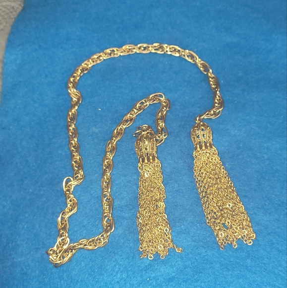 1980's Vintage Trifari Rope Tassel Necklace- Rare main image 1